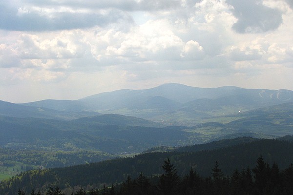 Výhledy z rozhledny na Borůvkové hoře