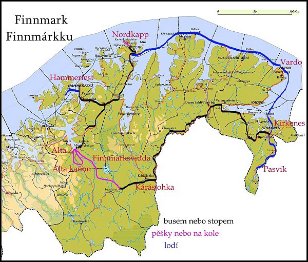 Finnmarksvidda, mapa