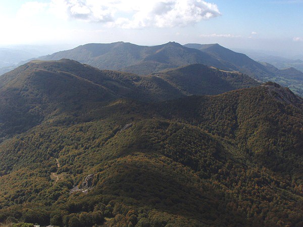 Puy Griou - pohled jižním směrem